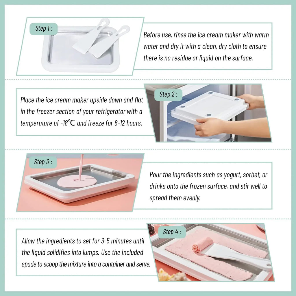 Aluminum Ice Cream Maker Pan – DIY Rolled Ice Cream
