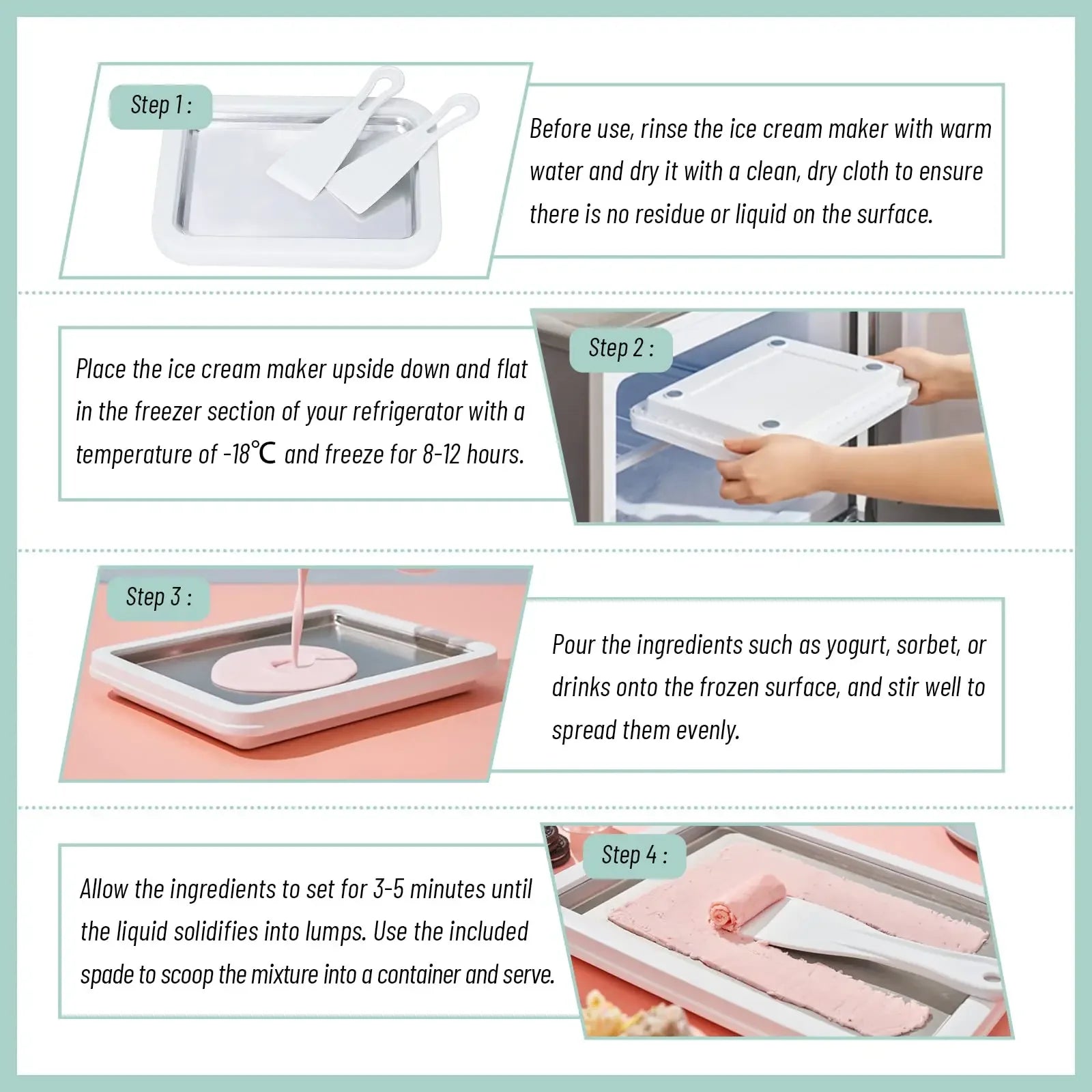 Aluminum Ice Cream Maker Pan – DIY Rolled Ice Cream