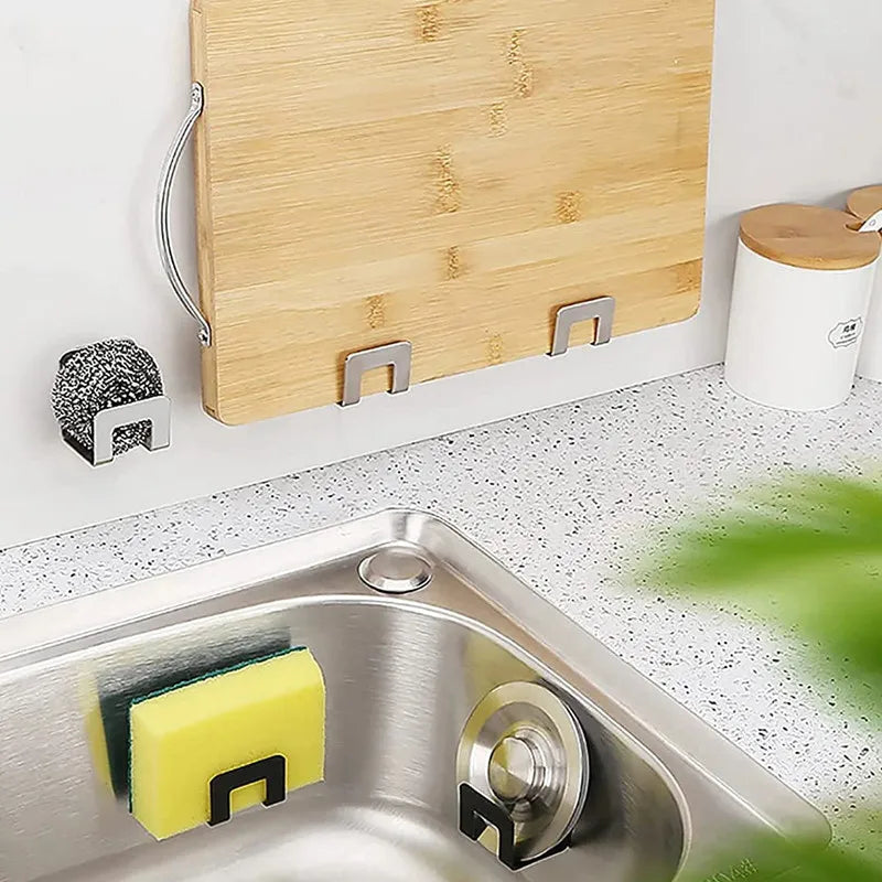 Stainless Steel Sink Sponge Holder – Self-Adhesive Wall Mount
