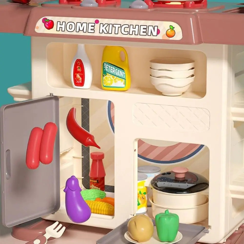 Kitchen Toys Plastic 's Kitchen Set Music Faucet Sink Mini Pretend Play Toy DIY Function Kitchen Counter Play Set Role Play