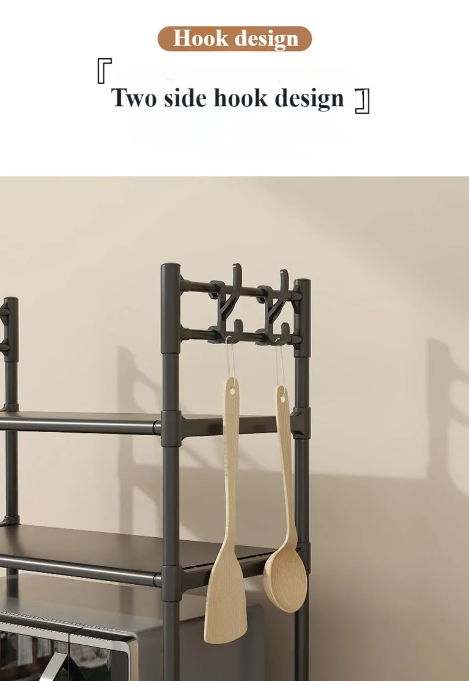 Kitchen Storage Rack Microwave Shelf Multi-Layer Kitchen Countertop Storage Shelf Microwave Stand Seasoning Organizer