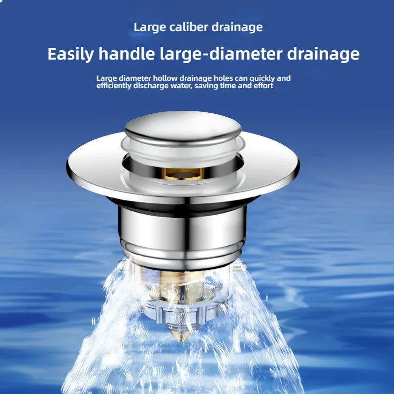 Kitchen Washbasin Sink  ABS Leak Plug Floor Drain Filter Anti Odor Pop-Up Bounce Bounce Core Basin Stopper Hair Sink Strainer