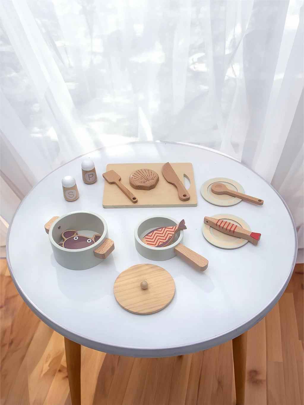 Wooden children's simulation kitchen toys,early education educational toys, simulationpots and pans, food, role-play chef