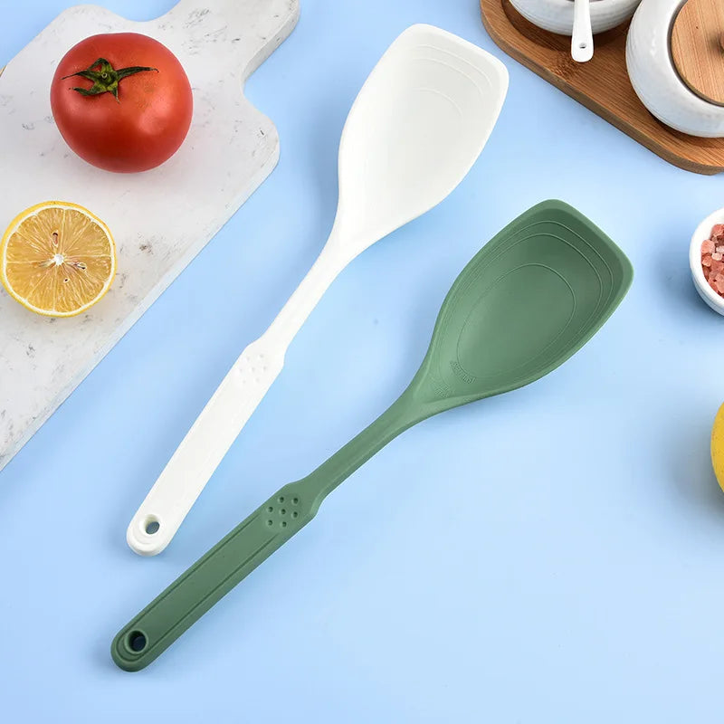 Kitchen Tool Silicone Spoon Multi purpose Grip Comfortable Anti slip Round Handle Large Cookware Tableware Spoon