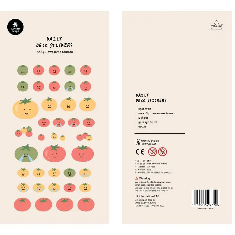 Food-Themed Scrapbook Stickers – Korean Craft Stickers