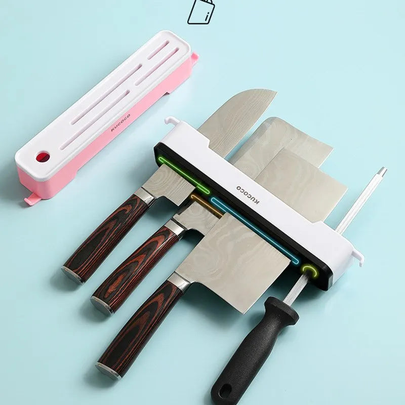 Wall-Mounted Knife Holder – 5-Slot Kitchen Cutlery Organizer