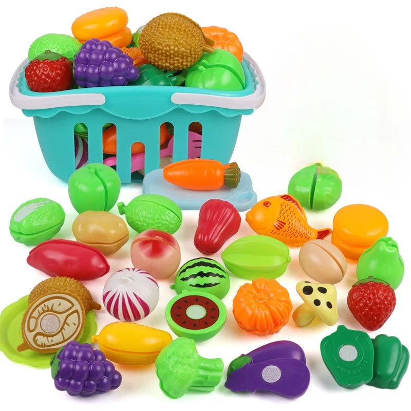 Kids Kitchen Toys Set Play Kitchen Accessories Kit with Play Pots Pans Pretend Food Cooking Toy Toddler Girls Boy Gift