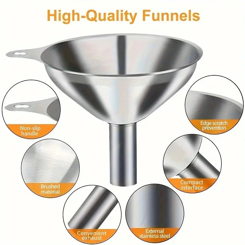 Kitchen Funnel Set – Stainless Steel & Silicone, 3 Styles