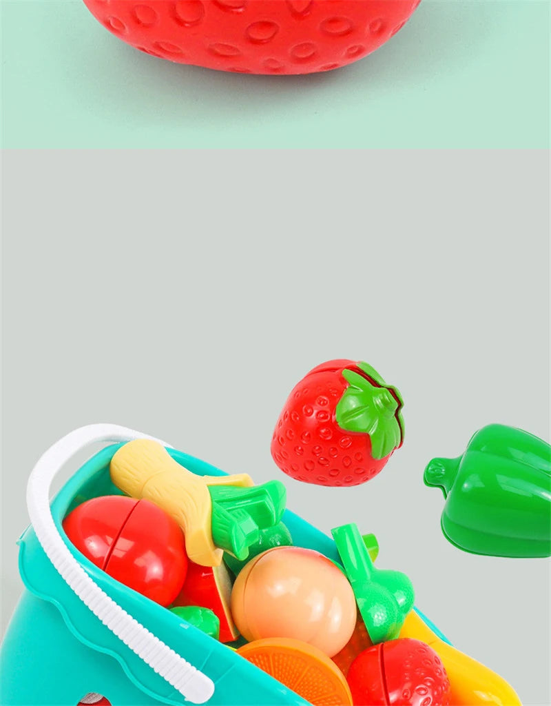 Kitchen Play House Toy Set Simulation Plastic Classic Fruit Vegetable Food Cutting Game Educational Kids Montessori Learning Toy