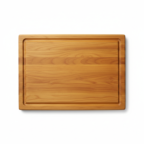 Extra large bamboo cutting board with juice groove top-down view